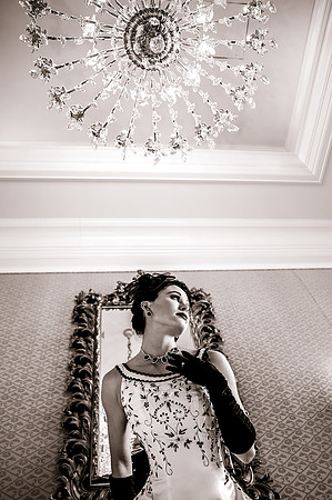 Elegent bridals with mirrors and chandeliers at the Grand America