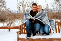 Snow covered couple