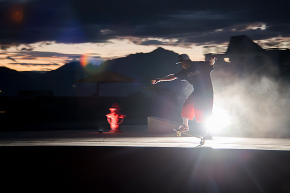 Skateboarding at Sunrise – West Jordan Wheels Park Session with Off-Camera Strobe2148