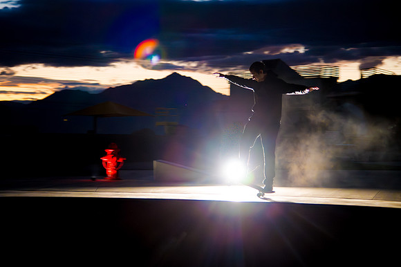 Skateboarding at Sunrise – West Jordan Wheels Park Session with Off-Camera Strobe2156