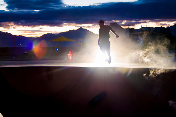 Skateboarding at Sunrise – West Jordan Wheels Park Session with Off-Camera Strobe2182