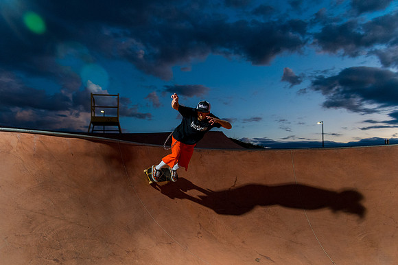 Skateboarding at Sunrise – West Jordan Wheels Park Session with Off-Camera Strobe2226