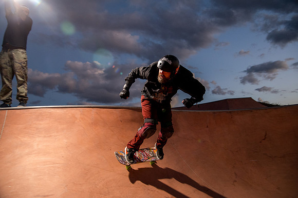 Skateboarding at Sunrise – West Jordan Wheels Park Session with Off-Camera Strobe2238