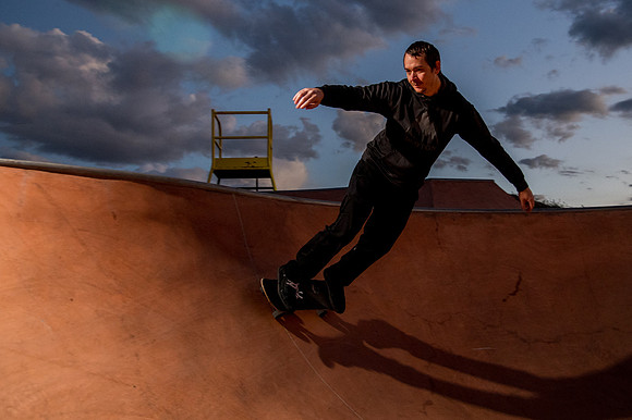 Skateboarding at Sunrise – West Jordan Wheels Park Session with Off-Camera Strobe2241