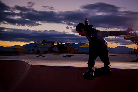 Skateboarding at Sunrise – West Jordan Wheels Park Session with Off-Camera Strobe2283
