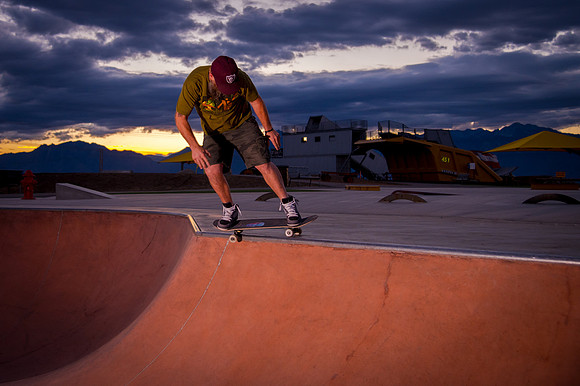 Skateboarding at Sunrise – West Jordan Wheels Park Session with Off-Camera Strobe2297