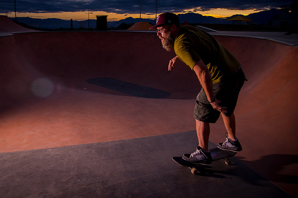 Skateboarding at Sunrise – West Jordan Wheels Park Session with Off-Camera Strobe2335