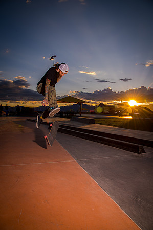 Skateboarding at Sunrise – West Jordan Wheels Park Session with Off-Camera Strobe2589