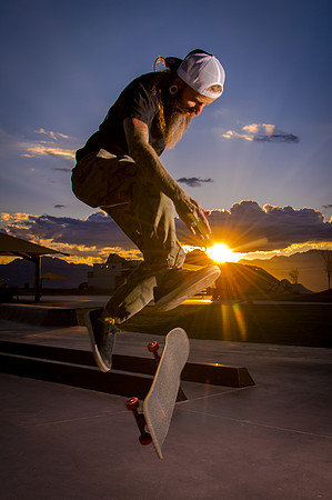 Skateboarding at Sunrise – West Jordan Wheels Park Session with Off-Camera Strobe2593