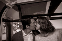 Snowbasin Wedding Inspiration Romantic Bride and Groom Kiss in gondola