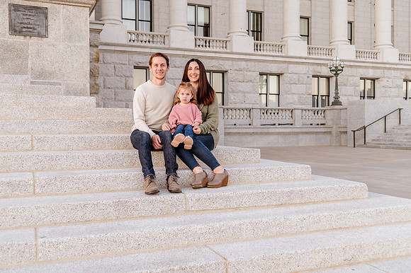 Family Bliss: Fall Portraits Amidst Nature's Beauty at Memory Grove and the Utah Capitol