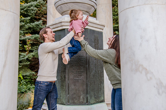 Family Bliss: Fall Portraits Amidst Nature's Beauty at Memory Grove and the Utah Capitol