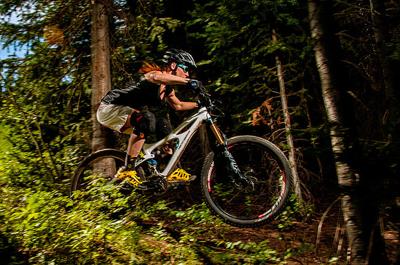 Leslie Zimmerman Mountain Biking at Snowbird