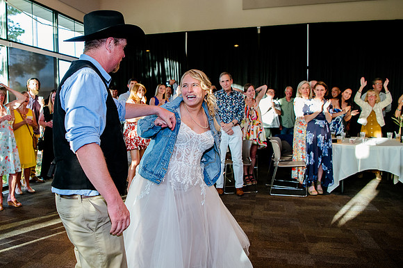 Celebrating Megan and Seth: A Festive Reception at River Oaks Golf Course