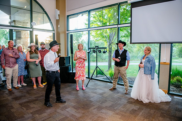 Celebrating Megan and Seth: A Festive Reception at River Oaks Golf Course