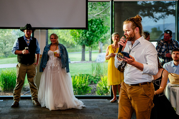 Celebrating Megan and Seth: A Festive Reception at River Oaks Golf Course