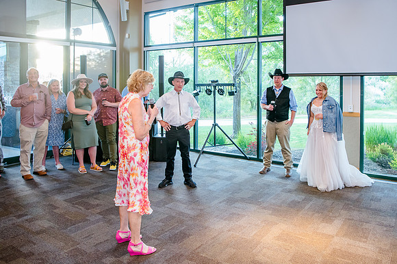 Celebrating Megan and Seth: A Festive Reception at River Oaks Golf Course