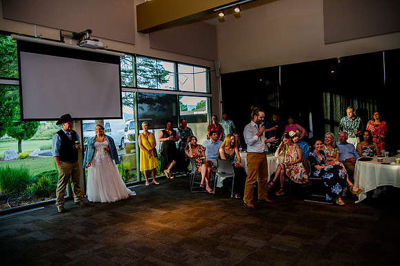 Celebrating Megan and Seth: A Festive Reception at River Oaks Golf Course