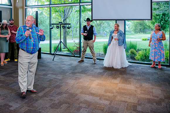 Celebrating Megan and Seth: A Festive Reception at River Oaks Golf Course