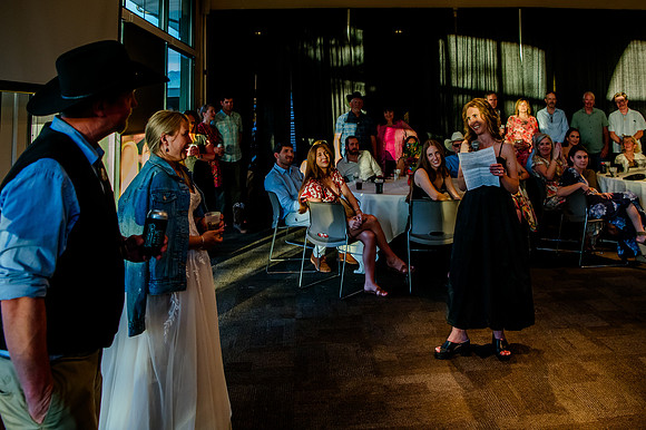 Celebrating Megan and Seth: A Festive Reception at River Oaks Golf Course