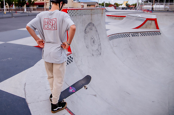Urban Energy Unleashed: Hard Coin-sponsored Skateboarding Shoot at Vans Skate Park