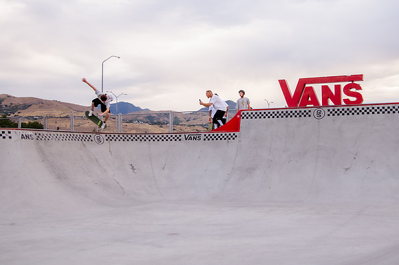 Urban Energy Unleashed: Hard Coin-sponsored Skateboarding Shoot at Vans Skate Park