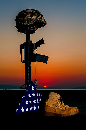 Field Cross in Setting Sun
