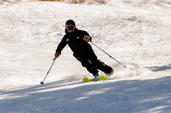 Mark Fisher skiing with perfect form at Snowbird