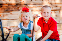 Kids on tractor portrait