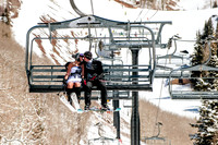 Kissing on a ski lift