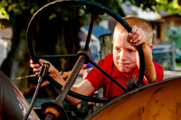 Driving the tractor