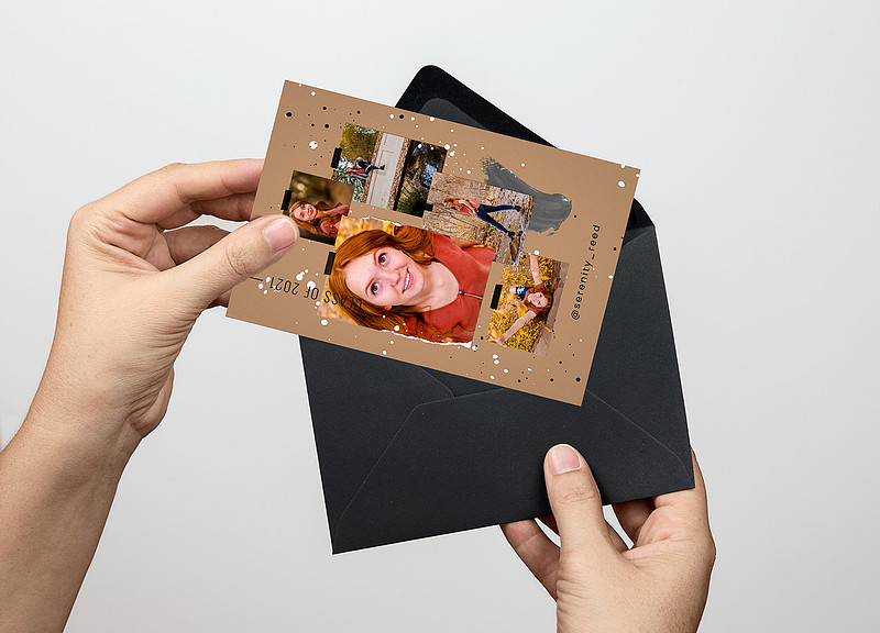 hands and graduation card