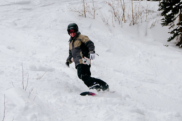 Smiling Snowboarder at Snowbird