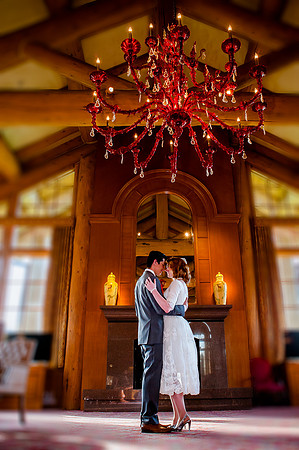 Vintage wedding at Snowbasin under Murano Chandelier