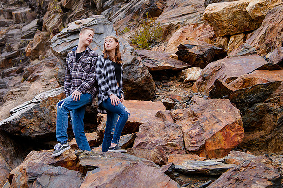 Twin Radiance: Senior Photo Session with Tregan and Trinity Grubb in Big Cottonwood Canyon