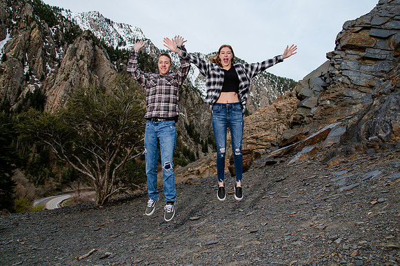 Twin Radiance: Senior Photo Session with Tregan and Trinity Grubb in Big Cottonwood Canyon
