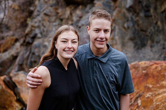 Twin Radiance: Senior Photo Session with Tregan and Trinity Grubb in Big Cottonwood Canyon