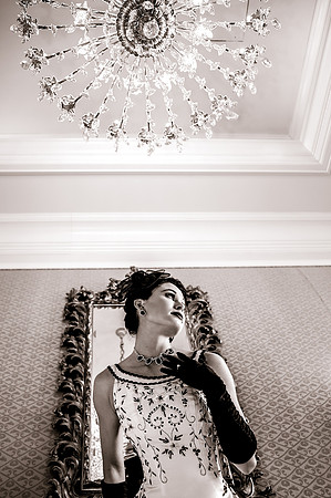 Elegent bridals with mirrors and chandeliers at the Grand America
