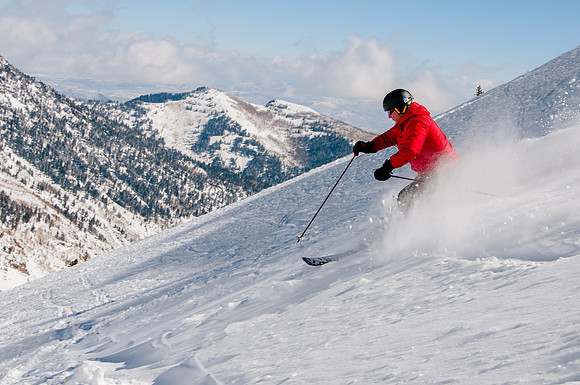 Skiing in the deep stuff at Snowbird-9326