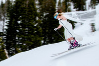Megan Collins skiing in a wedding dress-2226