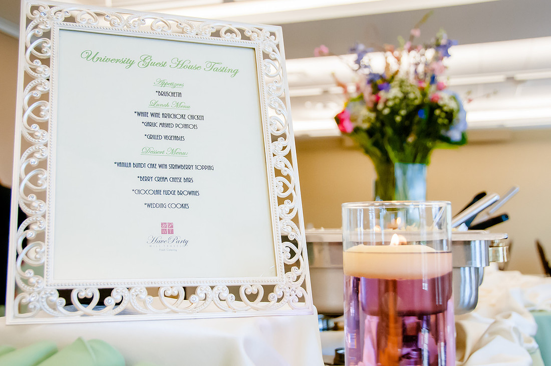 University Guest House Spring Showcase Menu