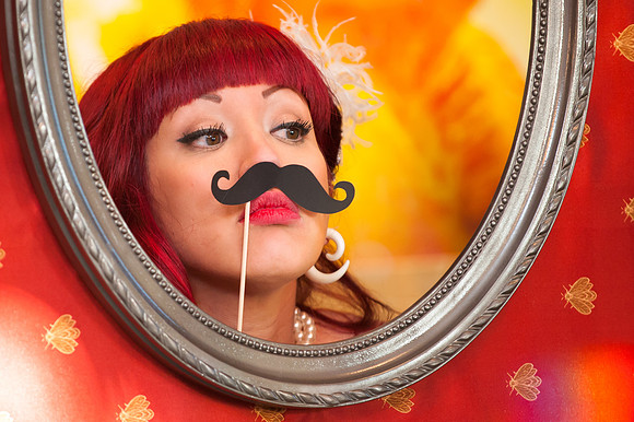 Bride with a mustache
