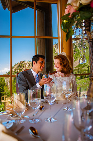 Snowbasin Wedding Inspiration-Bride and Groom toast