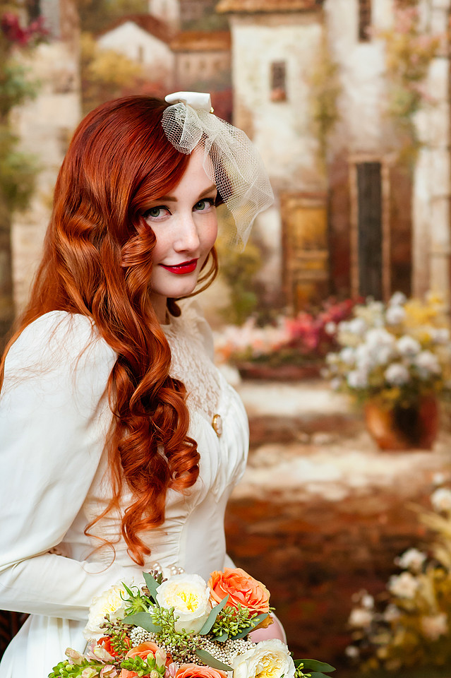 Vintage bride in a painting
