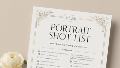 an image of a checklist titled Portrait Shot List. It's for weddings but doesnt need to say that just feel like wedding.
