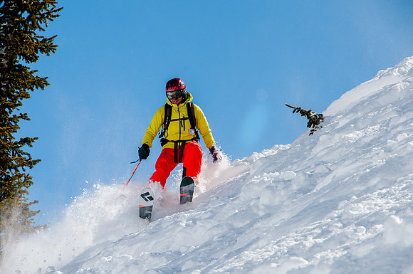 Skiing in the deep stuff at Snowbird-9423