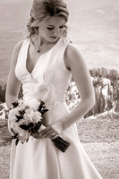 Black and white portrait of a bride at Snowbasin